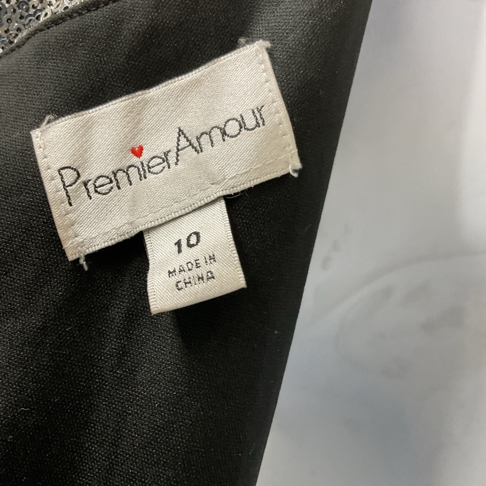 Premier Amour Silver to Black Ombré Sequin Dress - Picture 8 of 8